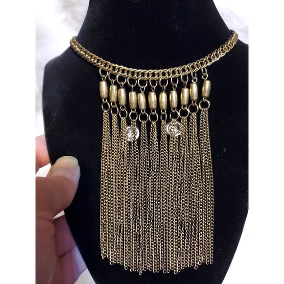 Fringe waterfall Statement Necklace - Picture 5 of 6